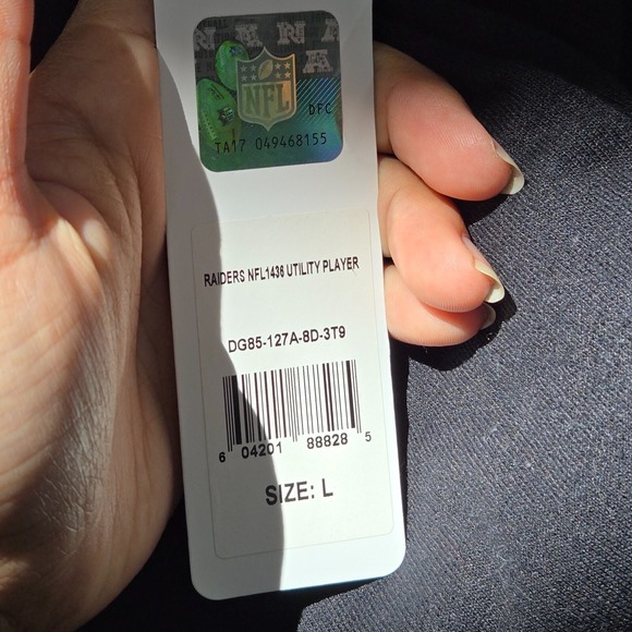 Oakland Raiders Men Sweatshirt Large Black Hoodie Logo Graphic Long Sleeve NWT - Picture 9 of 10